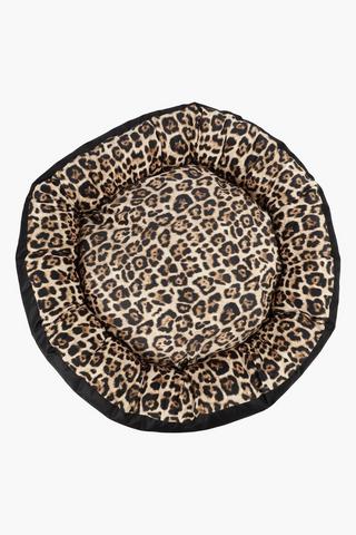 Donut Deep Round Leopard Pet Bed 85cm