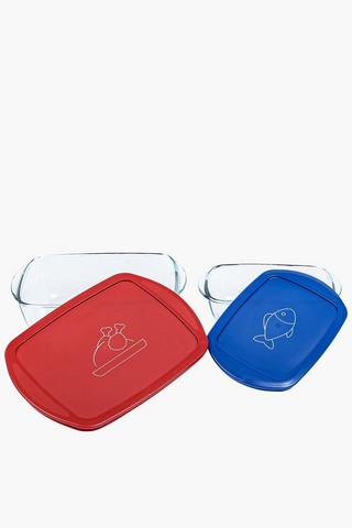 Set Of 2 Pyrex Rectangle Glass Dishes