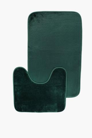 2 Piece Plain Memory Foam Bath Mat Set