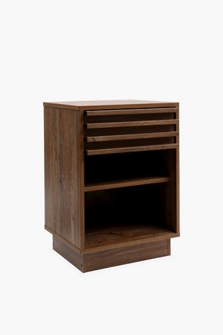 Dark Wood Slatted Pedestal