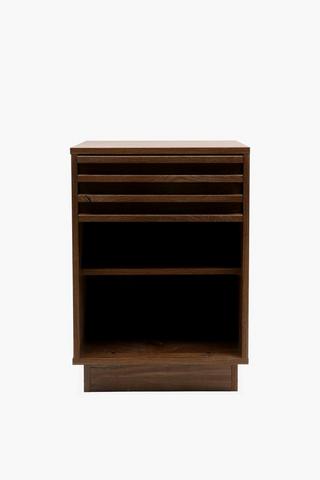 Dark Wood Slatted Pedestal