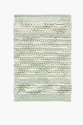 2 Piece Textured Stripe Bobble Twist Bath Mat Set