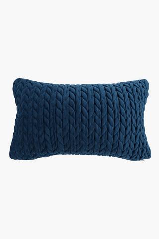 Ruched Velvet Scatter Cushion, 30x50cm