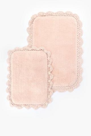 2 Piece Crochet Bath Mat Set