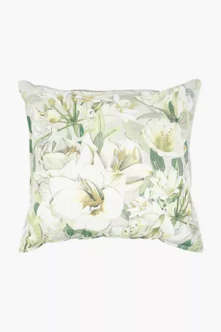 Premium Printed Sue Floral Feather Filled Scatter Cushion, 60x60cm