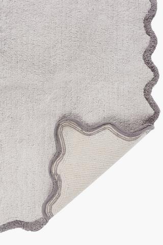 2 Piece Cotton Scallop Border Bath Mat Set