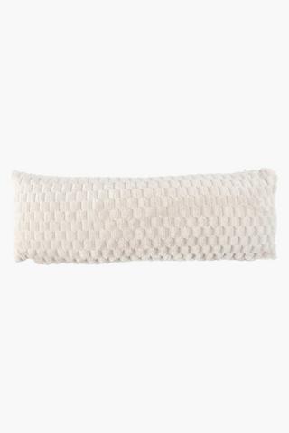 Block Coral Fleece Scatter Cushion, 30x80cm