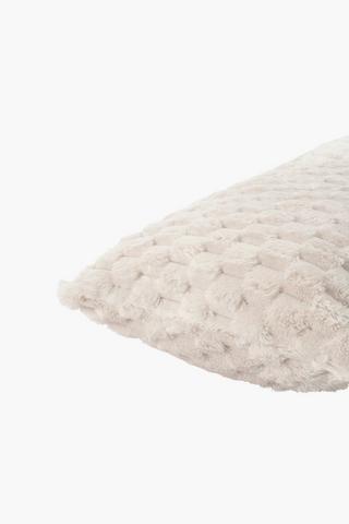 Block Coral Fleece Scatter Cushion, 30x80cm