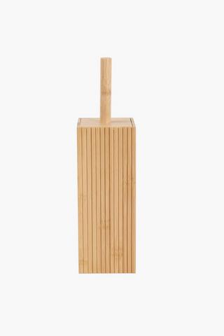 Ribbed Bamboo Toilet Brush Set
