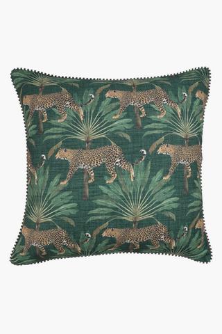 Printed Leopard Feather Filled Scatter Cushion, 60x60cm