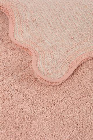 2 Piece Cotton Scallop Border Bath Mat Set