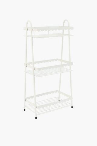 3 Tier Powder Coated Scallop Bath Storage Tower