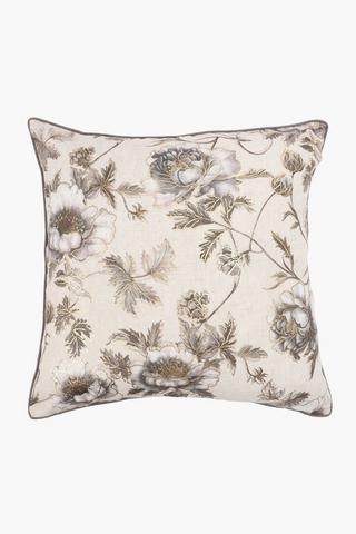 Extra Premium Printed Elara Floral Feather Filled Scatter Cushion, 60x60cm
