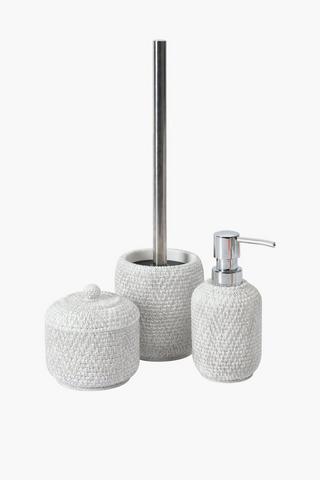 Polyresin Washed Stitch Cotton Bud Holder