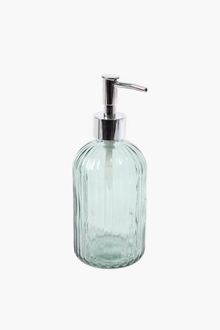 Glass Ribbed Soap Dispenser