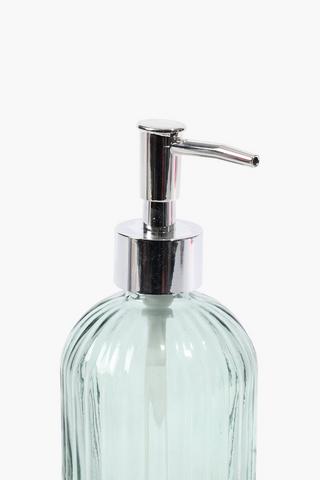 Glass Ribbed Soap Dispenser