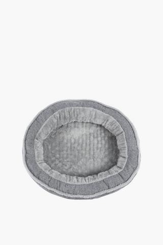 Oval Short Fleece Sponge Pet Bed, 70x50cm