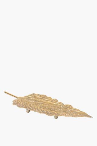 Metal Leaf Decor Tray, 66cm