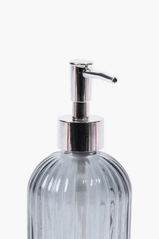 Glass Ribbed Soap Dispenser