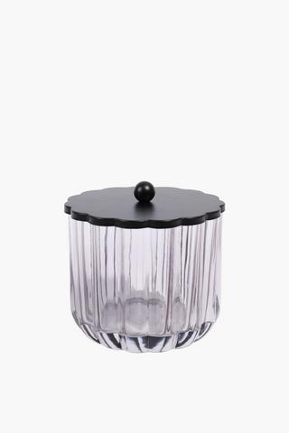 Glass Scallop Cotton Bud Holder