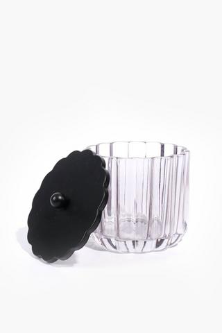 Glass Scallop Cotton Bud Holder
