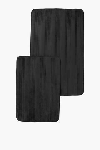 2 Piece Panel Memory Foam Bath Mat Set