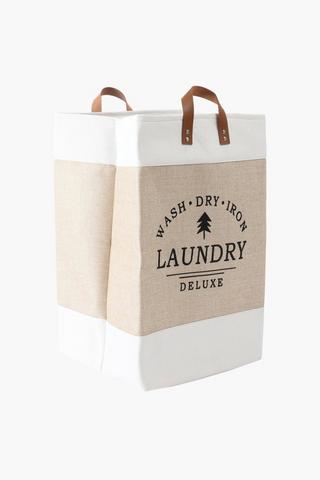 Script Foldable Laundry Basket