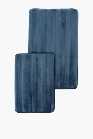 2 Piece Panel Memory Foam Bath Mat Set