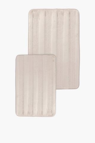 2 Piece Panel Memory Foam Bath Mat Set