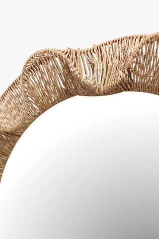 Jute Wave Round Mirror, 80cm
