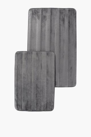 2 Piece Panel Memory Foam Bath Mat Set