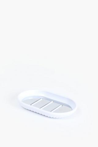 Polypropylene And Chrome Fluted Soap Dish