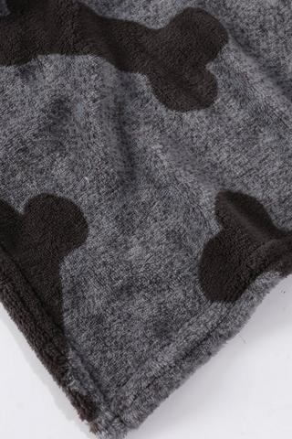 Coral Fleece Printed Bone Pet Throw, 125x150cm