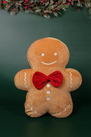 Christmas Gingerbread Man Shaped Cushion