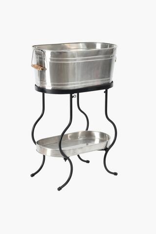 Oval Metal Champagne Bucket With Stand