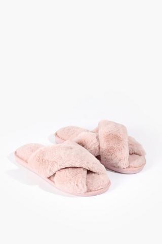 Faux Fur Slippers, 5-6