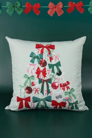Christmas Printed Merry Cherry Tree Scatter Cushion, 50x50cm