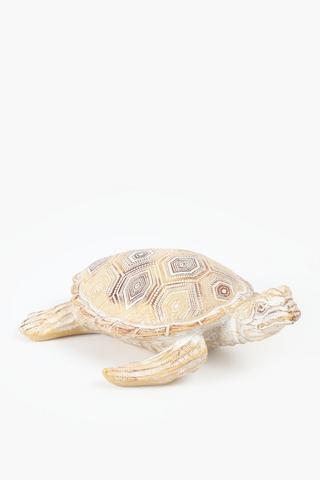 Wooden Embossed Turtle Statue, 16x5cm