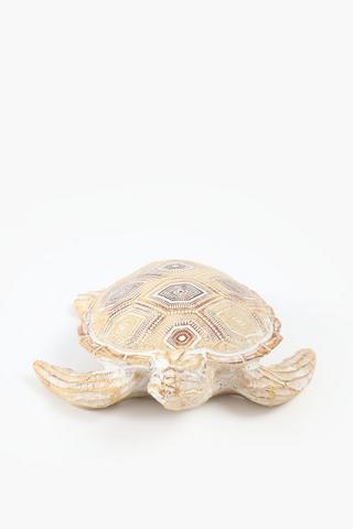 Wooden Embossed Turtle Statue, 16x5cm