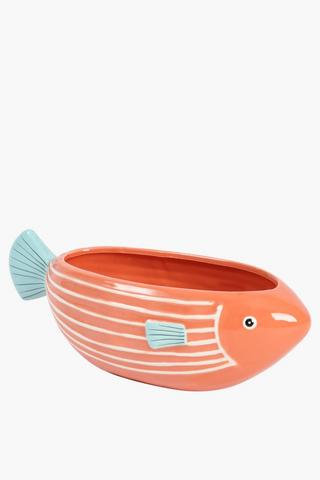 Ceramic Fish Planter, 32.5x12cm