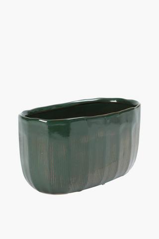 Jungle Scratch Oval Planter, 25x13.5cm