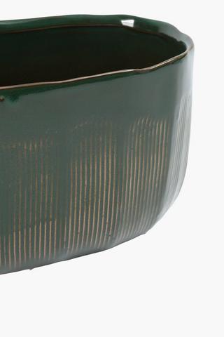 Jungle Scratch Oval Planter, 25x13.5cm