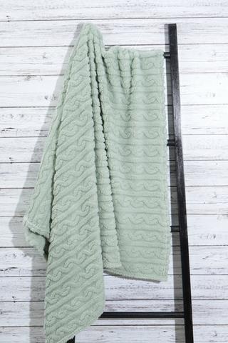 Cable Sherpa Geometric Blanket, 125x150cm