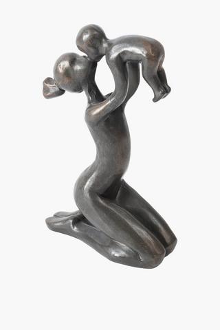 Mom And Baby Resin Statue, 15.5x19.5cm