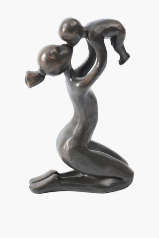 Mom And Baby Resin Statue, 15.5x19.5cm