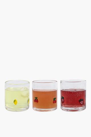 Fruity Embossed Assorted Glass