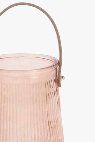 Ribbed Glass Lantern, 13x16.5cm