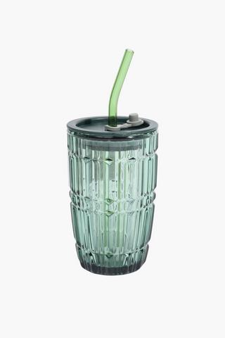 Palm Facet Glass Sippy Cup