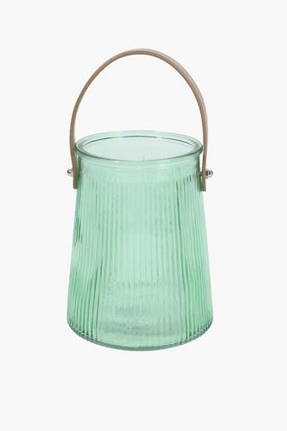 Ribbed Glass Lantern, 13x16.5cm