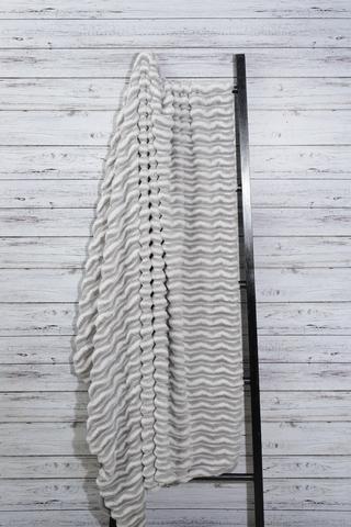 2 Tone Ribbed Faux Rabbit Fur Blanket, 150x180cm